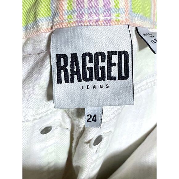 The Ragged Priest Plaid Cargo Utility Jeans Pastel Purple Green Womens 24 Cotton - Picture 7 of 10